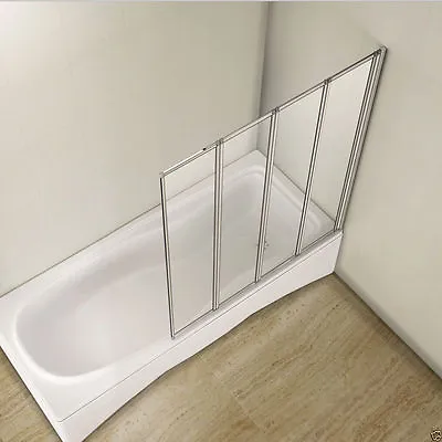 £69 • Buy Aica 900 Square 4 Fold Folding Bath Shower Screen  Reversible Glass