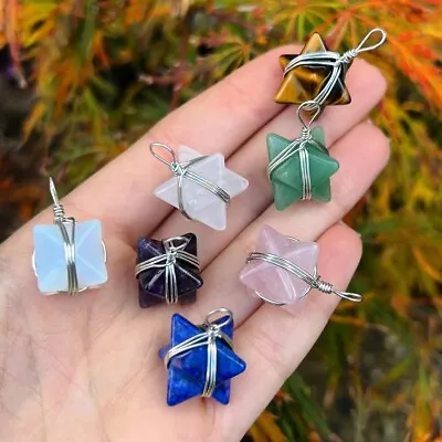 £11 • Buy Merkaba Crystal Pendant Natural Gemstone Charm Necklace
