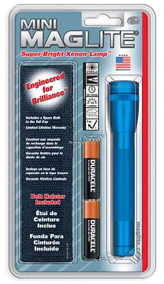 NEW! Maglite Mini Incandescent 2-Cell AA Flashlight With Holster Blue SM2A11H • $27.31