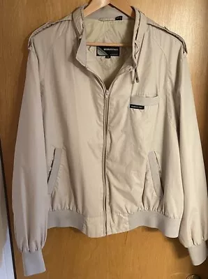 Members Only By Europe Craft Mens Jacket Beige Full Zipper Pockets Mock 2XL VTG • $24.99