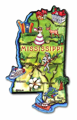 Mississippi Artwood State Magnet Souvenir By Classic Magnets • $8.99