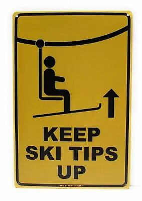 $8.99 • Buy Keep Ski Tips Up, Ski Life, Cabin, Vintage Ski Sign, Lodge Wall Decor