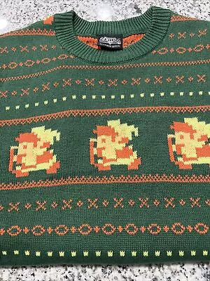 $52 • Buy Nintendo Official Legend Of Zelda Link Christmas Knit 8-Bit Pullover Sweater  S