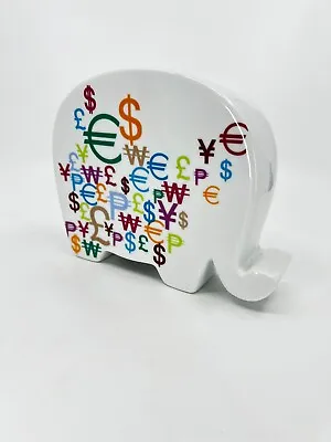 VTG Elephant Piggy Bank W/ Number Signs From Different Countries 6 H • $17