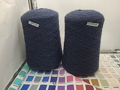 7 Lb 2.2 Oz #1 Wool Yarn Weaving Knitting Macrame  Art 1600 Ypp  Blue  • $49