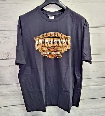 Harley Davidson Y2K Powder Keg Mason Ohio Black Graphic Print T-Shirt Men's XXL • $17.99