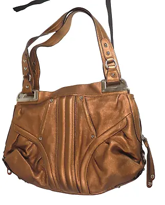 B. Makowsky Copper Leather Purse Handbag Shoulder Bag Satchel Many Pockets • $48.03
