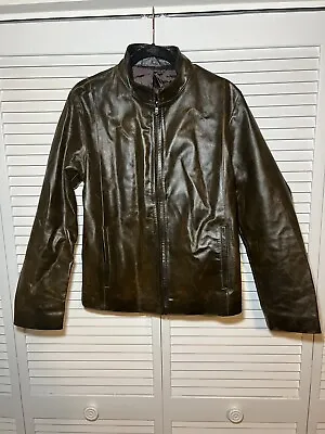 Vintage 1973 VERA PELLE Brown Leather Jacket;US S;EU 46;Zipper Made In Italy • $85