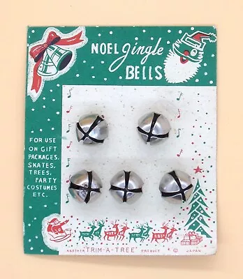 Vintage Trim - A - Tree Noel Jingle Bells - 5 Silver Bells Japan • $10