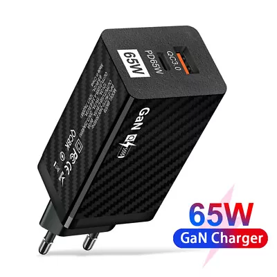 65W PD GaN Fast Wall Charger USB-C Adapter Plug For Macbook Air /Pro 16 /Pro 13  • $5.99