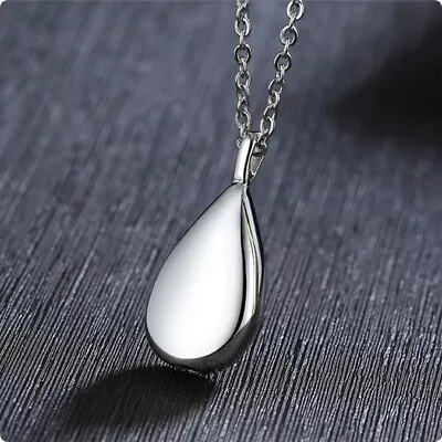 Teardrop Necklace Pendant Ashes Urn Silver Cremation Keepsake Jewellery UK • £14.95