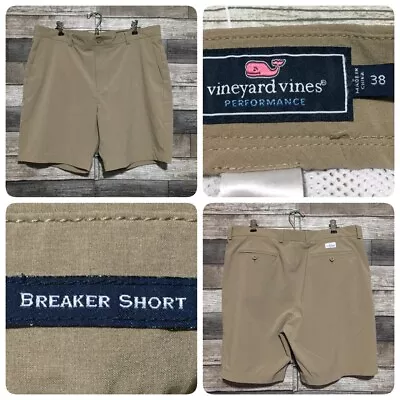 Vineyard Vines Performance Breaker Shorts Men’s 38 Beige Tan (Inseam 7) • $22.99