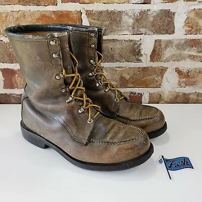 Vtg Usa Sears Ted Williams Distressed Sir Edmond Hillary Mountaineer Boots 10 D. • $209.98