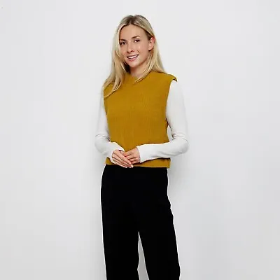 Ex ISLE Womens Sleeveless Knit Round Neck Top Size S - XXL • £12.95