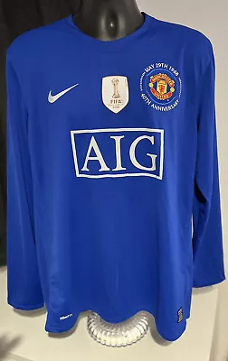 £90 • Buy Manchester United Away Shirt 3rd Anniversary Shirt 2008-2009 Long Sleeved