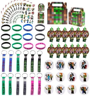 MINECRAFT Birthday Party Favors Gift Boxes Party Supplies For 12 Kids~72 PIECES! • $18.06