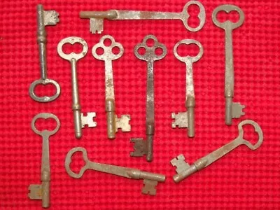 10x Vintage Skeleton Key Lot Old Antique Keys Padlocks Doors Lock Box Furniture • $9.50