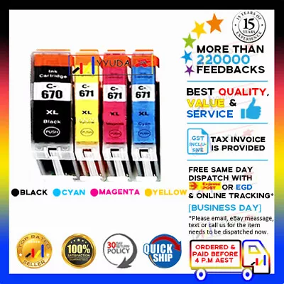 14pcs Non-OEM PGI-670xl Cli 671XL Ink Cartridges For Canon Pixma MG5765 MG6860  • $24.85