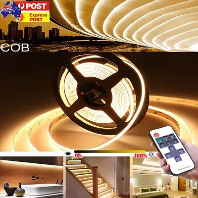 $157.59 • Buy 5m-20M DC 12V Flexible COB LED Strip Lights Warm Natural Cold White Room Decor