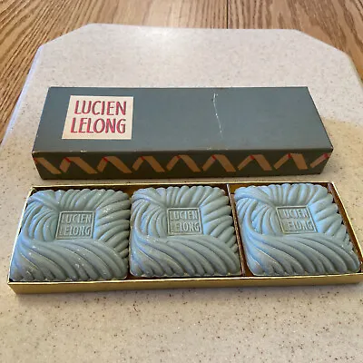 Vintage Lucien LeLong Set Of 3 Perfume Soaps In Box Sweet Pea Fragrance #H • $20