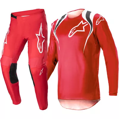 Alpinestars Fluid Adult Pant & Jersey Gear Combo MX ATV Mars RED All Sizes • $69.99