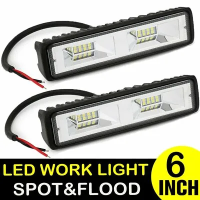 2x 6  LED Work Light Flood Bar Marine Spreader Deck Mast Work Lights Boat White • $12.99