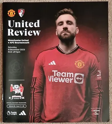 Manchester United V Bournemouth 9th Dec '23 Matchday Programme Pin Badge & Pen • £7.50