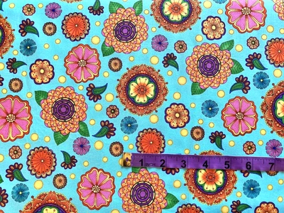 £1.25 • Buy 'Carnivale Floral' Colourful Quilting Treasures Bargain Patchwork/craft Cotton