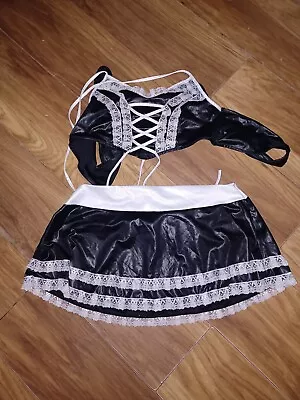 French Maid Waitress Fancy Dress Costume Servant Outfit 8-10-12-14-16-18-20 • £4.99