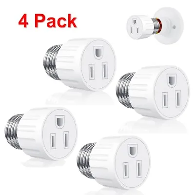 4 Pack E26/E27 Light Socket To Plug Adapter 2/3 Prong Light Bulb Outlet Adapter • $13.99