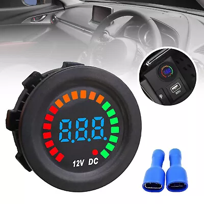 Volt Meter Dual Battery Monitor LED Digital DC 12v Car Boat Voltage Marine Gauge • £10.99