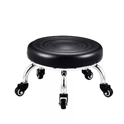 Roller Seat Short Stools Nail Salon Pedicure Stool Round Corrugated Black • $65.20