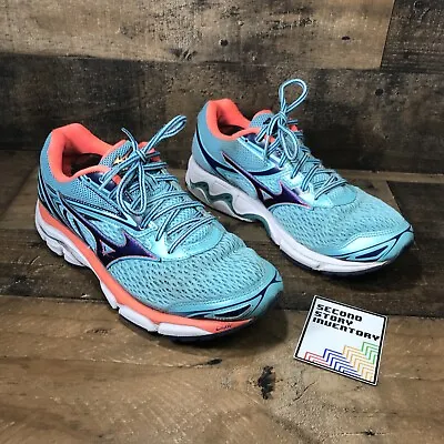 MIZUNO WAVE INSPIRE 13 Womens Size 9 Blue Running Shoes J1GD174425 Sneakers • $26.99