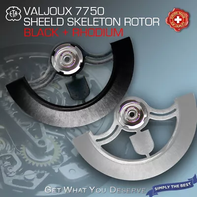 $79 • Buy Oscillating Weight, Skeleton Rotor Sheeld, Black + Rhod, Fit Valjoux 7750 Family