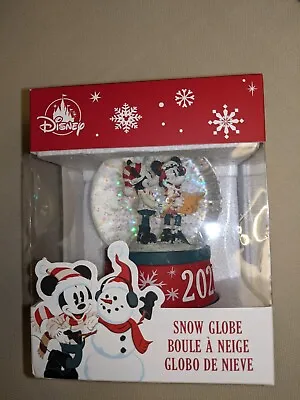 Disney Mickey Mouse And Minnie 2021 Christmas Holiday Snow Globe New In Box • $10