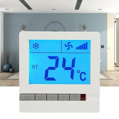 Digital Fan Coil Thermostat 3-speed Air Conditioning Temperature Controller • £11.19