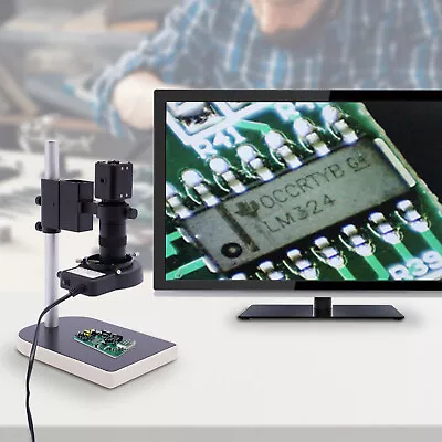 16MP 1080P HDMI Digital Industry Video Inspection Microscope W/Camera Stand Set • $94.05