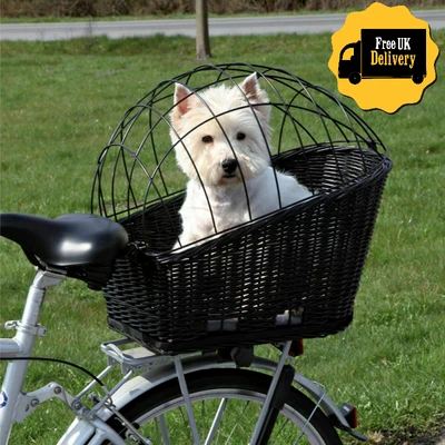 £69.99 • Buy Rear Mounted Bicycle Rack Travel Cycling Basket Dog Cat Bike Carrier Wicker NEW!