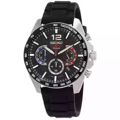 Seiko Essentials Chronograph Quartz Black Dial Men's Watch SSB347P1 • $144.10