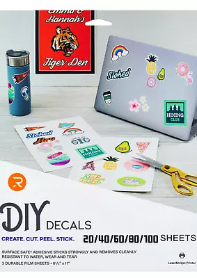 Multiple Sheets Printable Vinyl Sticker Paper For Inkjet &Laser Printer 8.5 X11  • $9.89