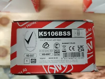 £15 • Buy White 32 A Flush Mount Mk K5106bss Dp Switch With Neon