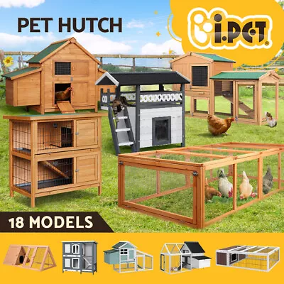 I.Pet Chicken Coop Rabbit Hutch Large Extra Large Hutches Wooden House Run Cage • $69.95