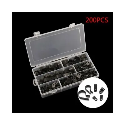 £9 • Buy Nylon Black Plastic P Clips For Wire, Cable, Conduit. Assorted Box 200 Pieces