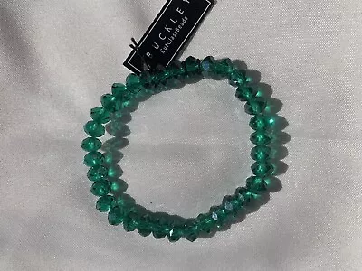 £3.99 • Buy Adrian Buckley Green Glass Bead Stretch Bracelet