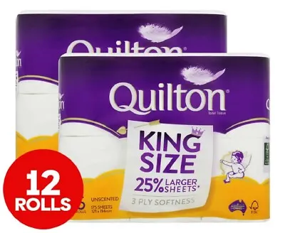 $13.31 • Buy 2 X 6pk Quilton King Size Toilet Paper Bath Tissue Rolls Soft Thick Absorbent