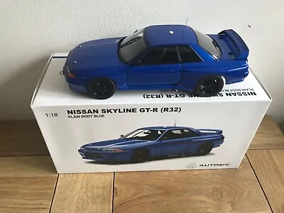 Autoart  1/18 Nissan Skyline Gt-r (r32) Plain Colour Version Bayside Blue 89281 • £200