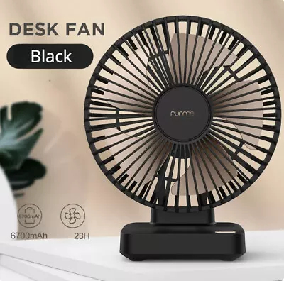 Funme USB Fan Portable Desktop Fan With Rechargeable 6700mAh Battery 23 Hours UK • £18.04