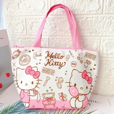 Pink Girl's Hello Kitty Lunch Box Bag Storage Insulated Handbag Tote Picnic Case • $26.39