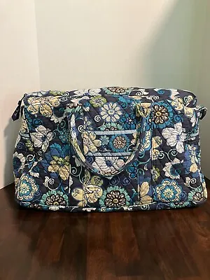 Vera Bradley Retired 2007 Mod Floral Blue Travel Duffel Bag • $40