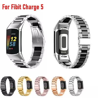 For Fitbit Charge 5 Metal Stainless Steel Watch Band Strap Bracelet Wristband • $19.99